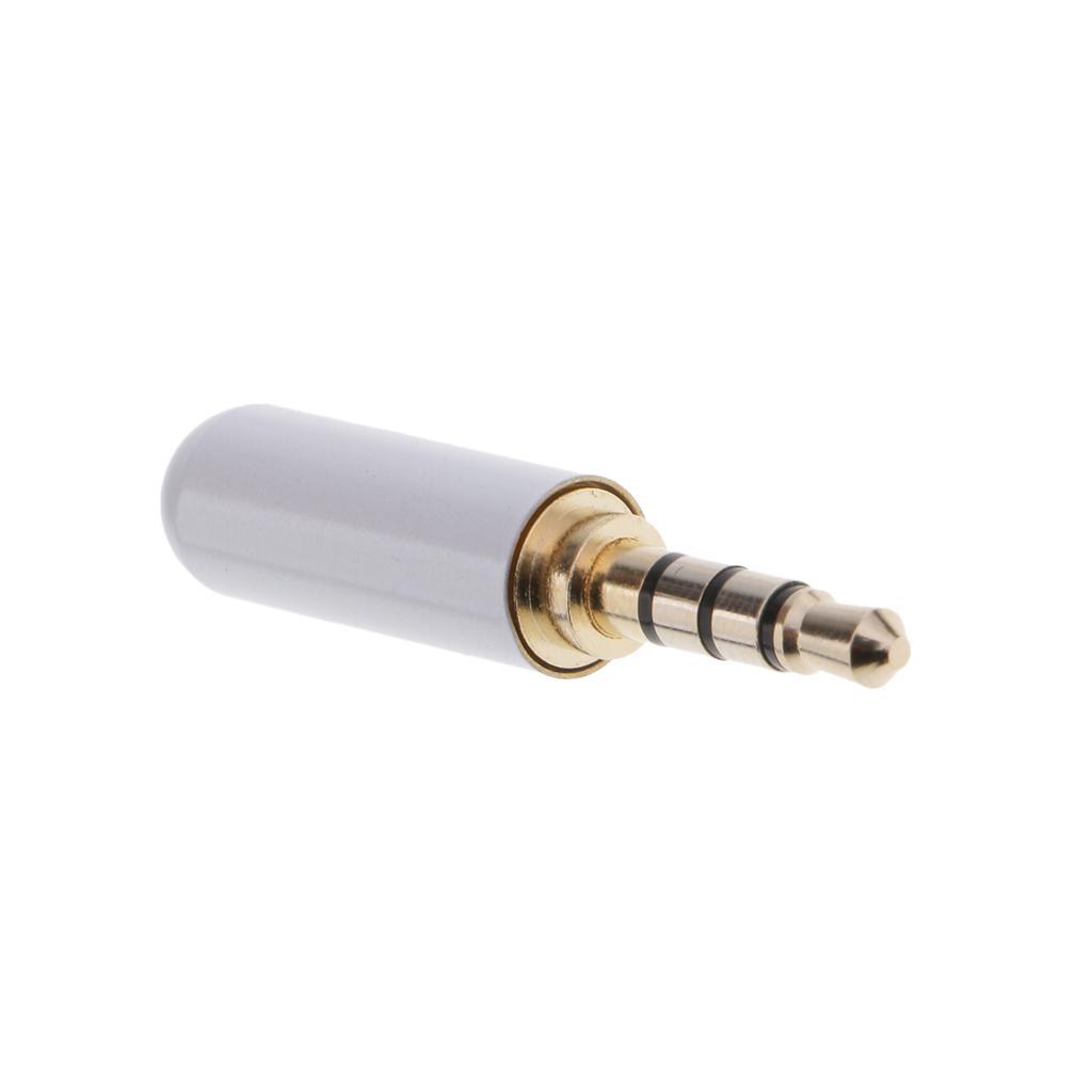 3x 3.5mm Male AUX Plug Stereo Headphone Solder Audio Adapter Blue + White