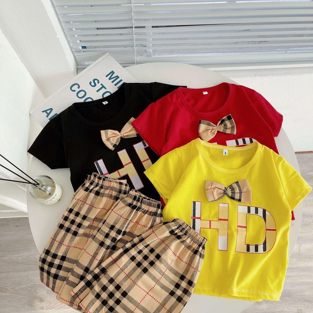 Đồ Bộ Hè Cho Bé Trai, Bộ Cộc Tay Nơ HD Công Tử Chất Cotton Cao Cấp Cho Bé Từ 8-18kg - SUMO KIDS