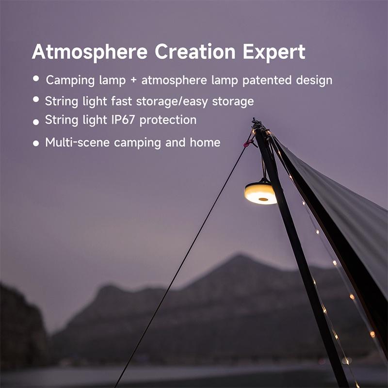 Dải Đèn LED Ánh Sáng Trắng Ấm Áp Linh Hoạt Nhỏ Gọn Có Thể Sạc Lại Trang Trí Lều Cắm Trại