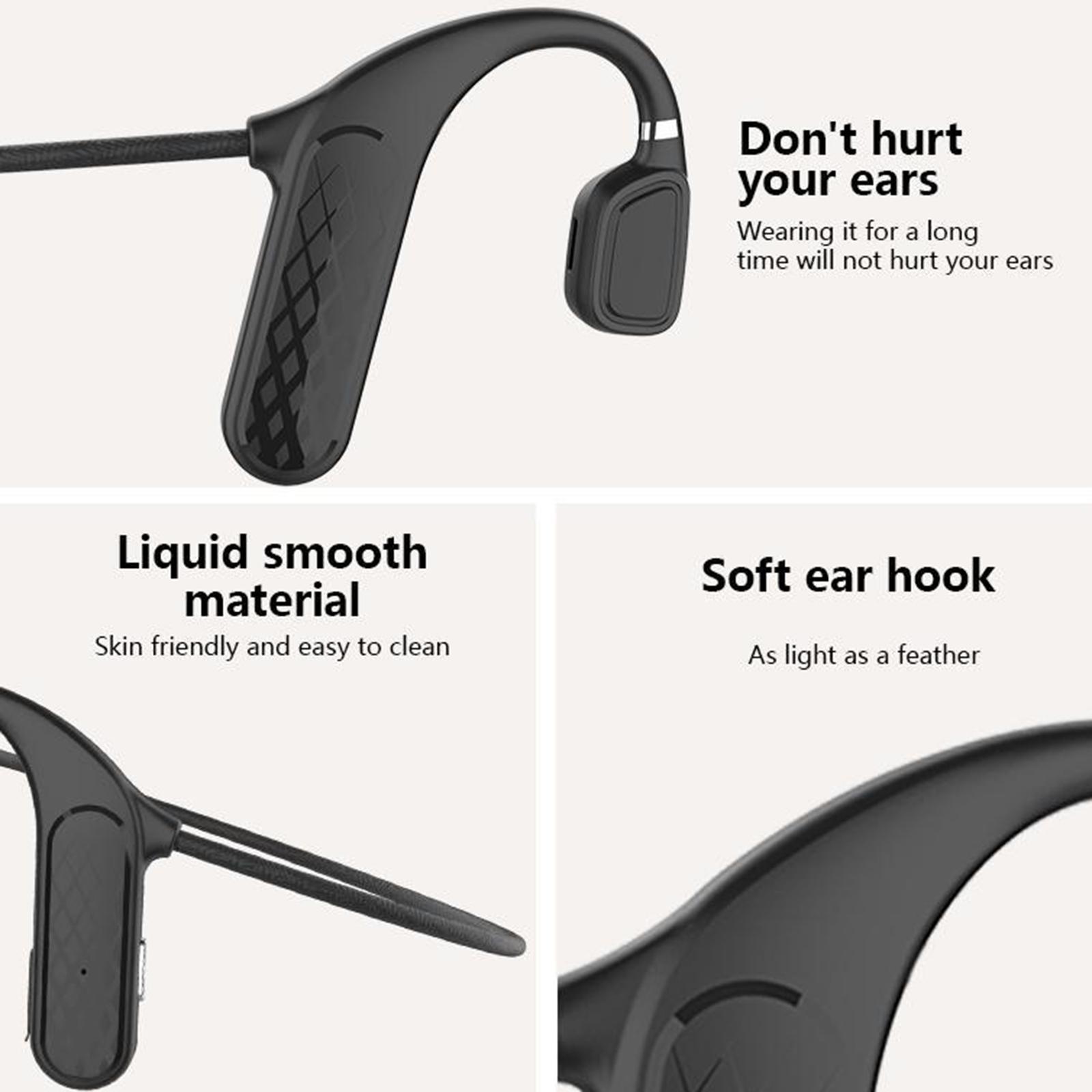 2xBluetooth Bone Conduction Headphones Stereo Sport Earphones Sweatproof