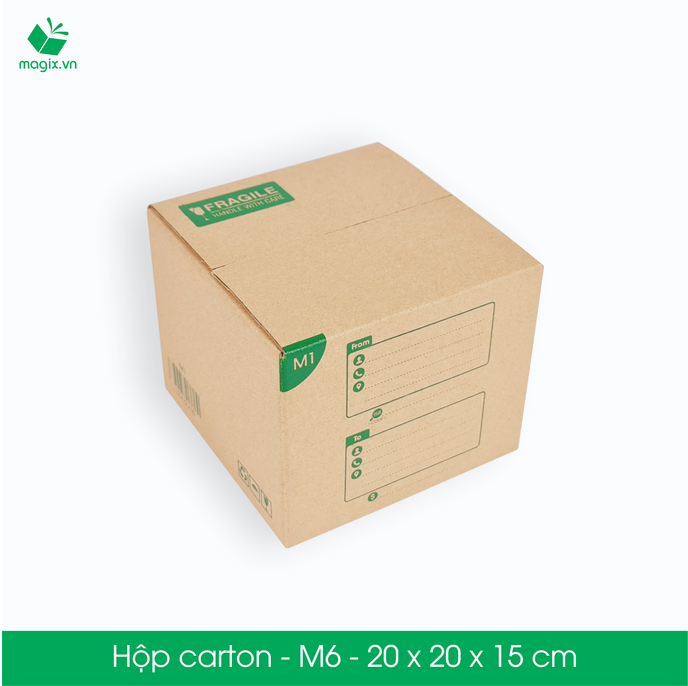 M6 - 20x20x15 cm -100 Thùng hộp carton