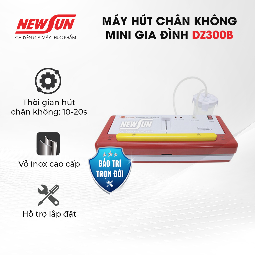 Máy Hút Chân Không, Đóng Gói Thực Phẩm Mini Gia Đình DZ300B NEWSUN- Nhỏ Gọn Tiện Lợi - Hàng Chính Hãng