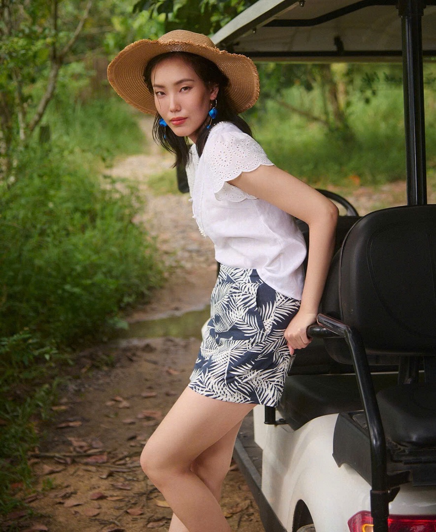 Quần Shorts Linen Lá Cọ PAN064 thời trang thiết kế Hity