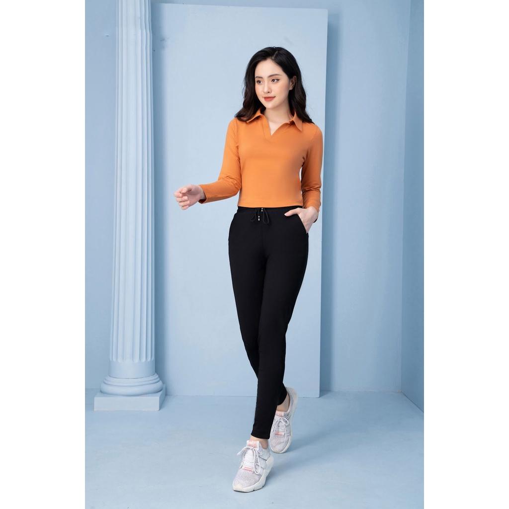 Áo croptop dài tay cổ trụ vải cotton siêu mềm mịn, dày đẹp, co giãn 4 chiều