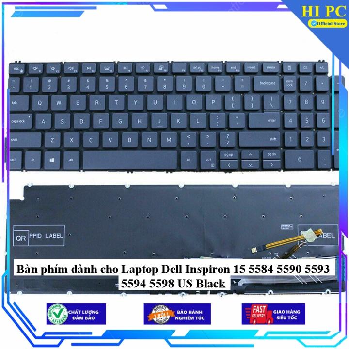 Bàn phím dành cho Laptop Dell Inspiron 15 5584 5590 5593 5594 5598 US Black - Hàng Nhập Khẩu