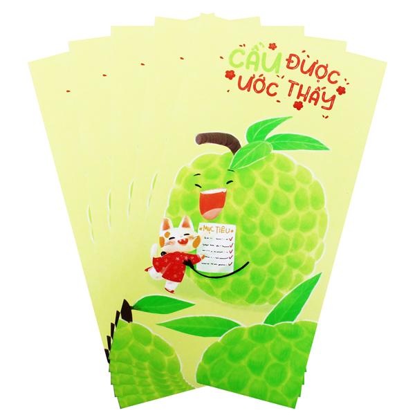 Bộ 5 Bao Lì Xì Tết Ất Tỵ SDstationery - Ngũ Quả Sum Vầy - Cầu
