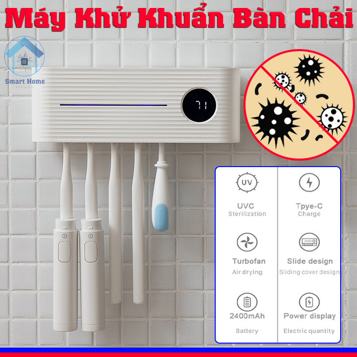 Máy khử khuẩn bàn chải đánh rắng tiệt trùng bằng tia cực tím UV ngăn chặn sự phát triển của vi khuẩn cực kì an toàn phù hợp với mọi gia đình