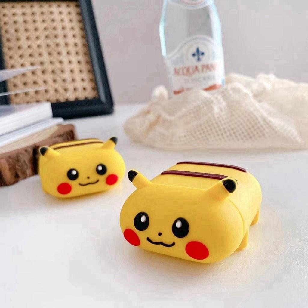 Ốp Vỏ Đựng Bảo Vệ Hộp Sạc Tai Nghe Bluetooth Không Dây 1/2/i12/Pro CUTE PlKACHU NẰM - bb.case99