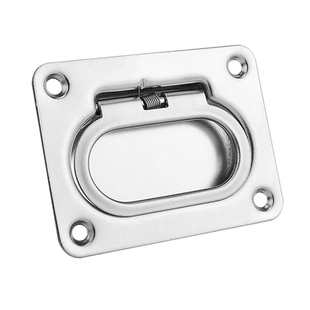 Stainless Steel Flush Hatch Latch Pull Lift Ring Handle Marine Boat 76x57mm