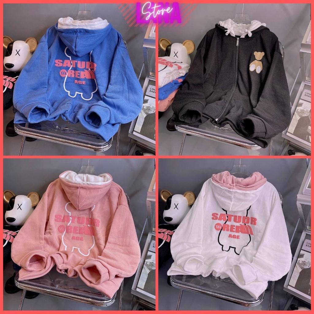 Áo Hoodie 2 Nón Nỉ Bông Form Unisex Nam Nữ