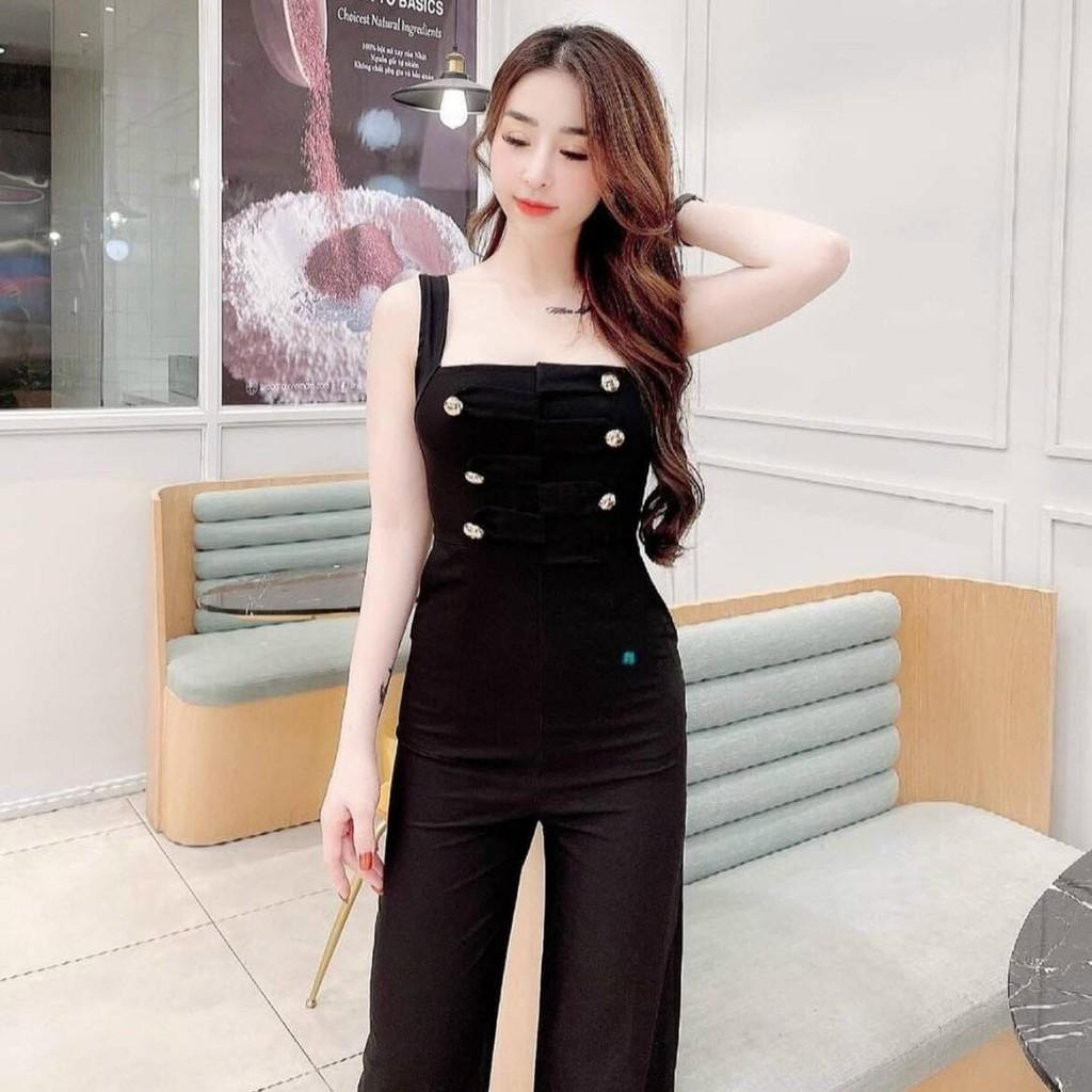 Jum Nữ 2 Dây Ống Rộng Đính Nút Thời Trang Phù Hợp Đi Dự Tiệc Và ĐI Chơi