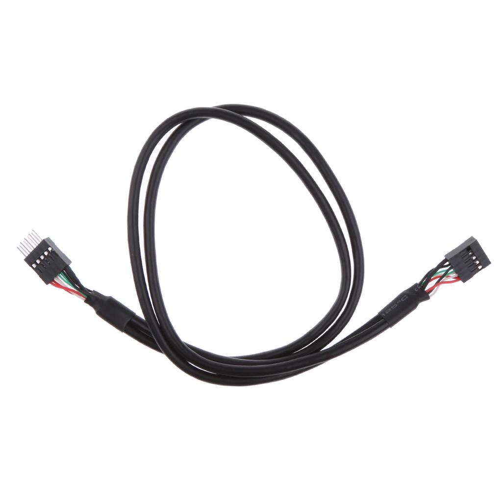 USB2.0 9 Pin Male To 9 Pin Female USB Extension Cable Black