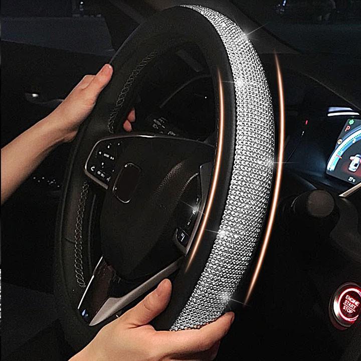 Bọc Vô Lăng Ô Tô Cao Cấp Đính Đá Sang Trọng Cho Phái Nữ - VOL