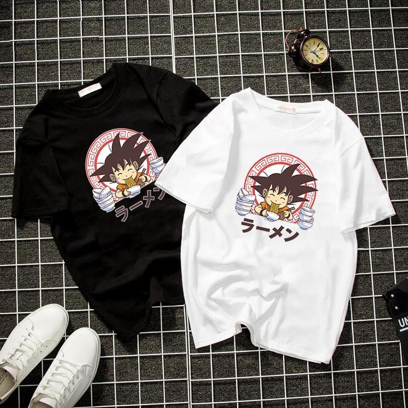 Áo thun form rộng unisex Goku ăn mỳ vải dày mịn 2019T22048