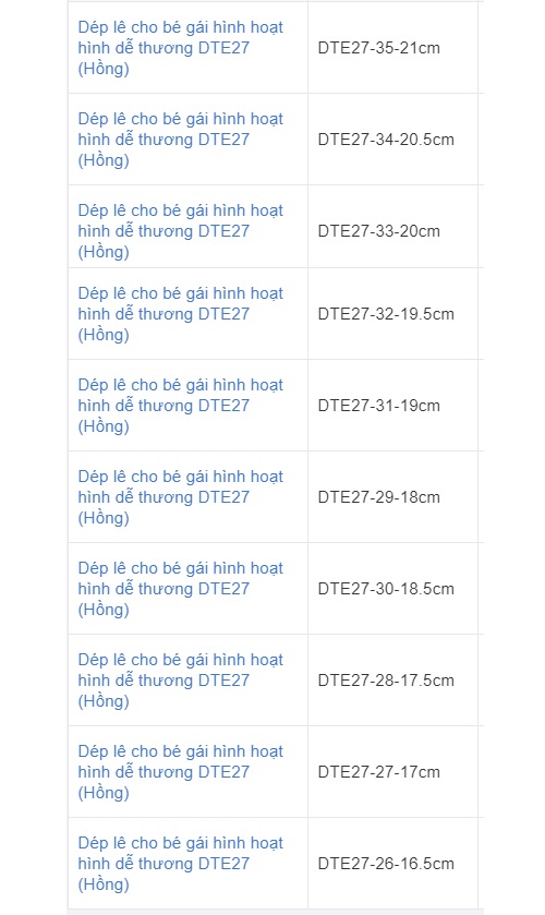 Dép lê cho bé gái hình hoạt hình dễ thương DTE27