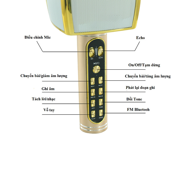 Micro Không Dây JVJ YS91 Karaoke Bluetooth - Hàng Chính hãng