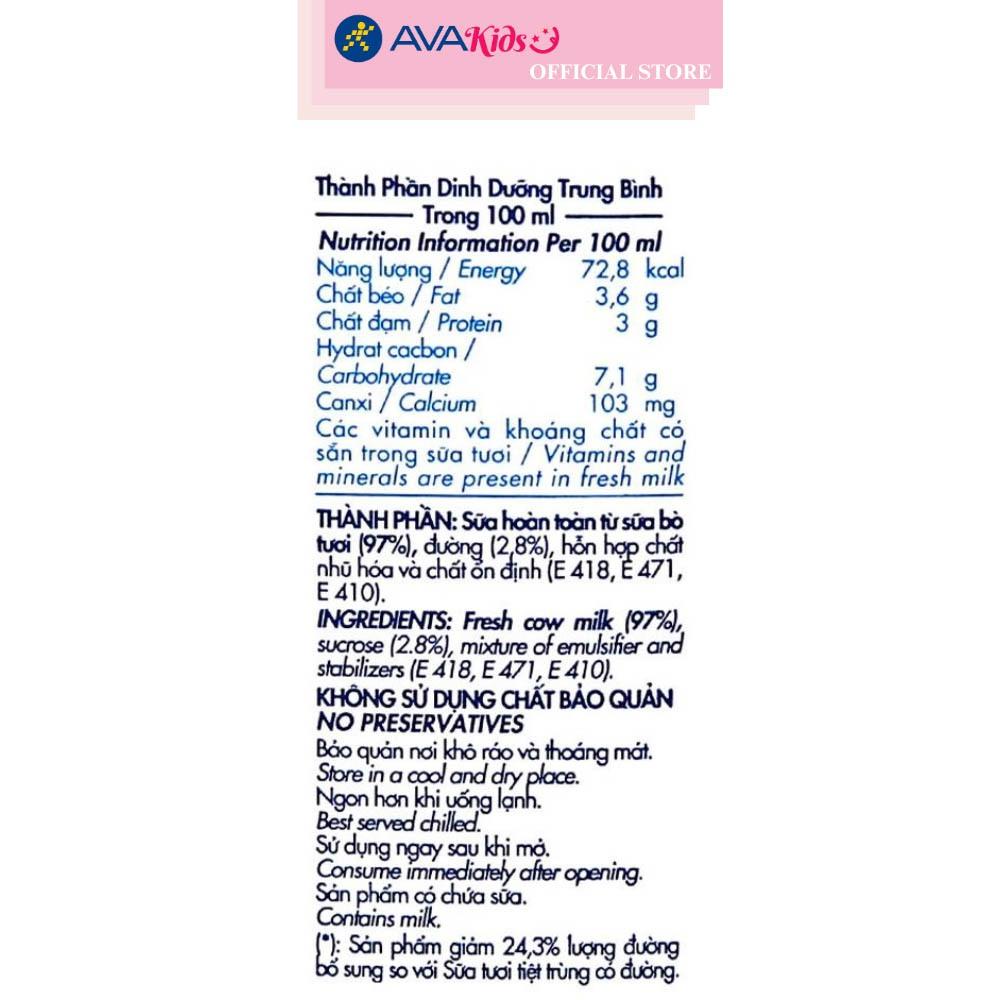 Thùng 48 hộp sữa tươi tiệt trùng Dalat Milk ít đường 110 ml (từ 1 tuổi)