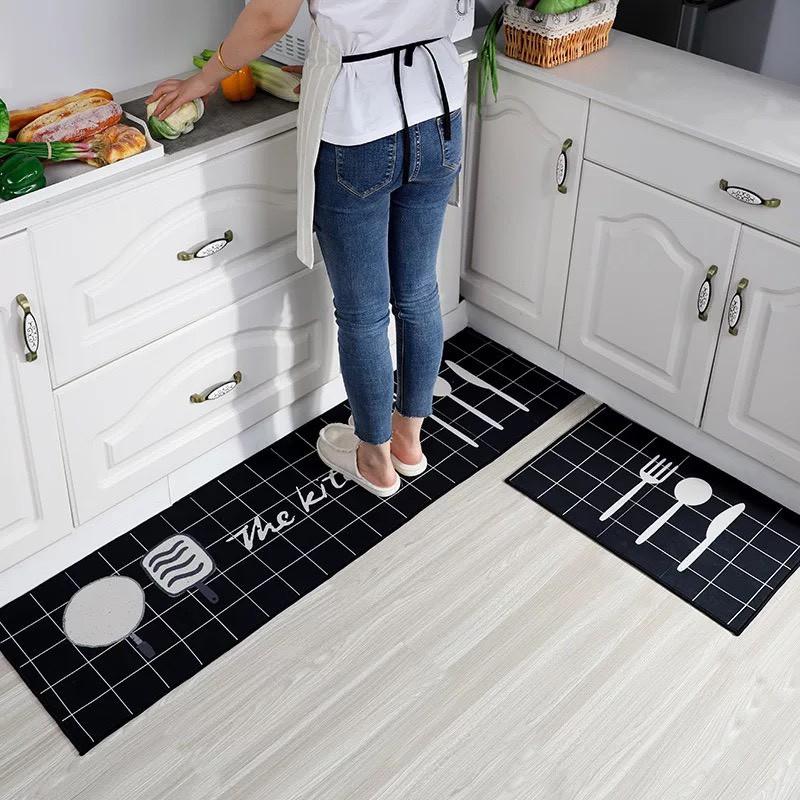 Thảm trải sàn nhà bếp chống trơn trượt, thảm chùi chân phòng khách họa tiết đẹp