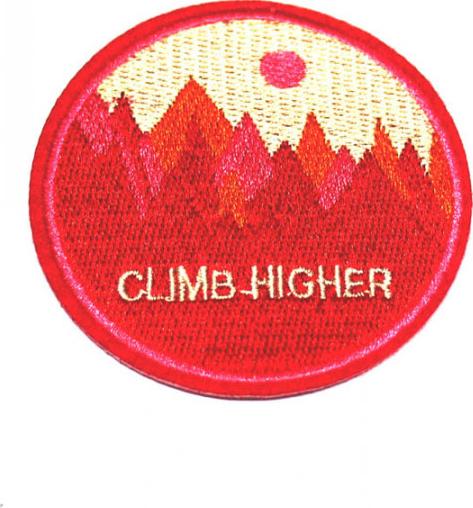 Patch ủi sticker vải - Climb Higher hồng