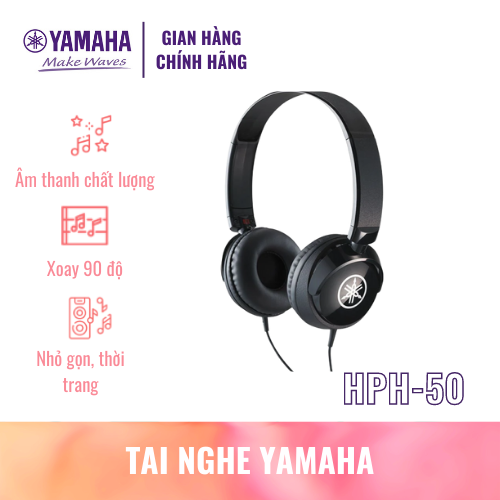 Tai nghe YAMAHA HPH-50B - Kết nối được nhiều nhạc cụ khác nhau, 2 đầu kết nối 3.5 và 6.3mm, Hàng chính hãng