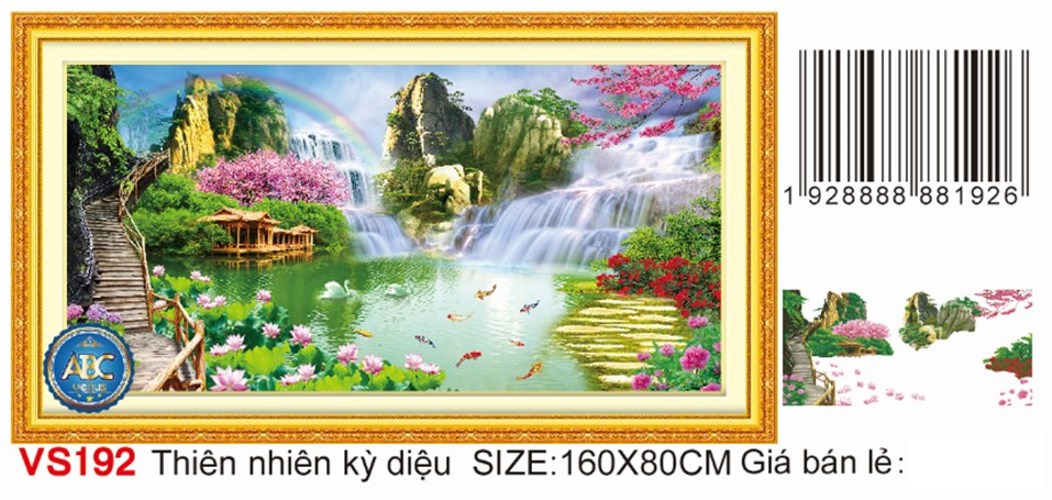 Tranh đính đá thiên nhiên kì diệu VS192 - 160 x 80 cm - chưa đính