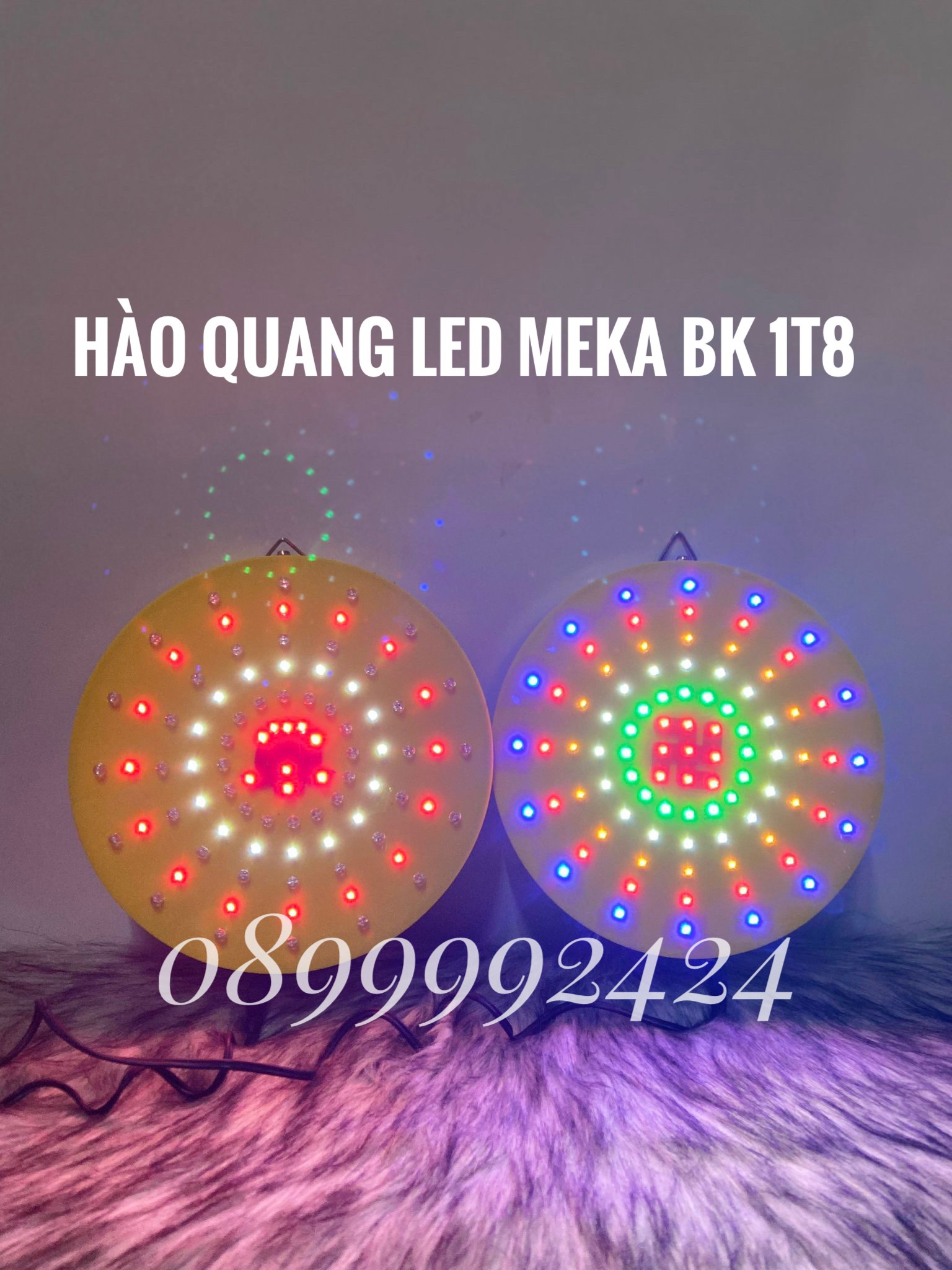 ĐÈN THỜ HÀO QUANG LED MICA SIÊU SÁNG 1 TẤC 8 (18CM