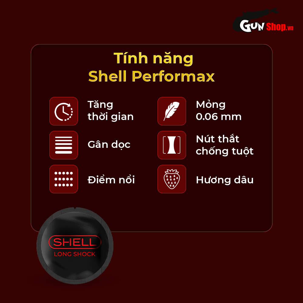 Bao cao su Shell Dragon Fire - Hộp 5 bao gai, bi nổi lớn + 5 bao Shell Performax (Hộp 10 cái)