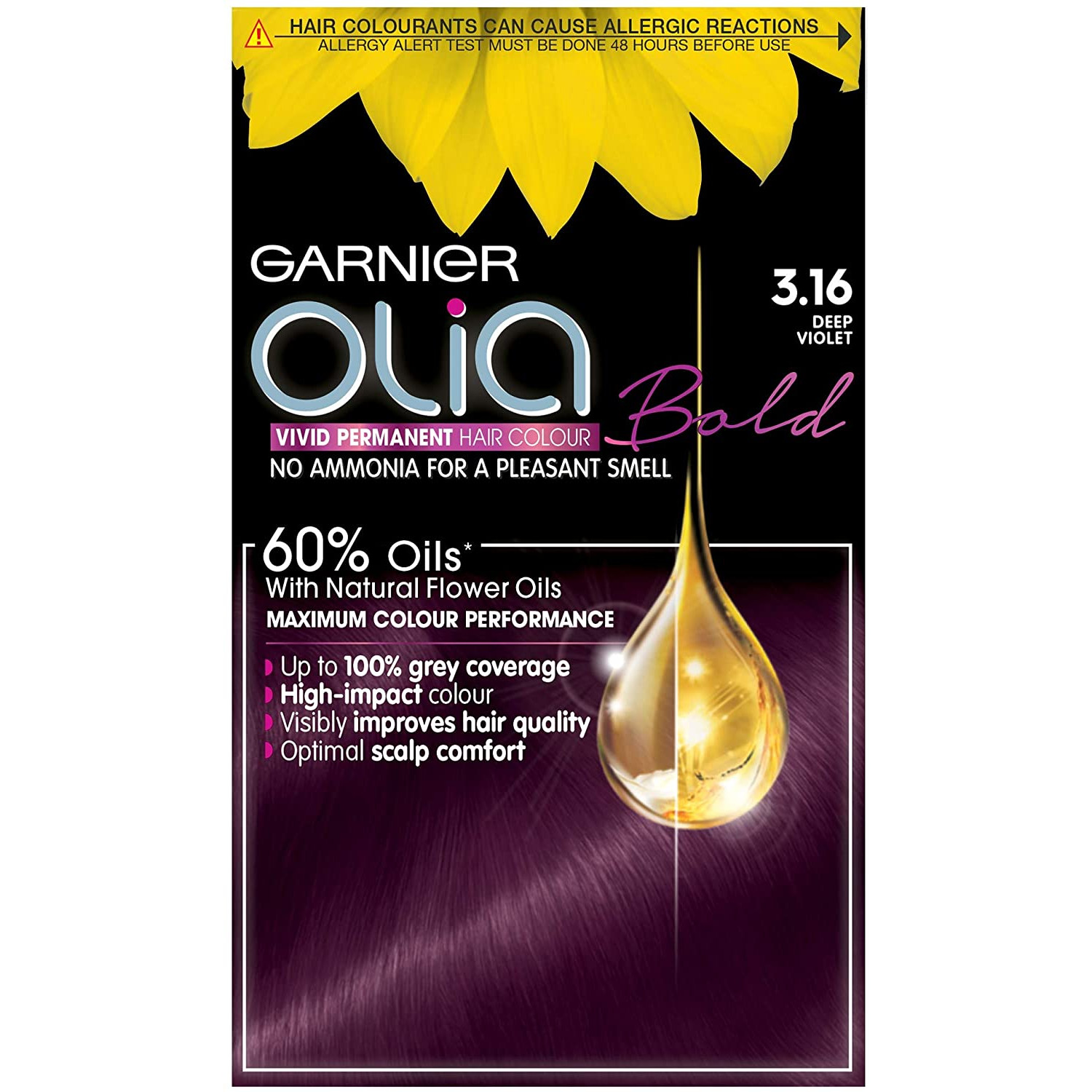 Thuốc nhuộm tóc Garnier Olia Permanent Hair Color - 3.16 Deep Violet 