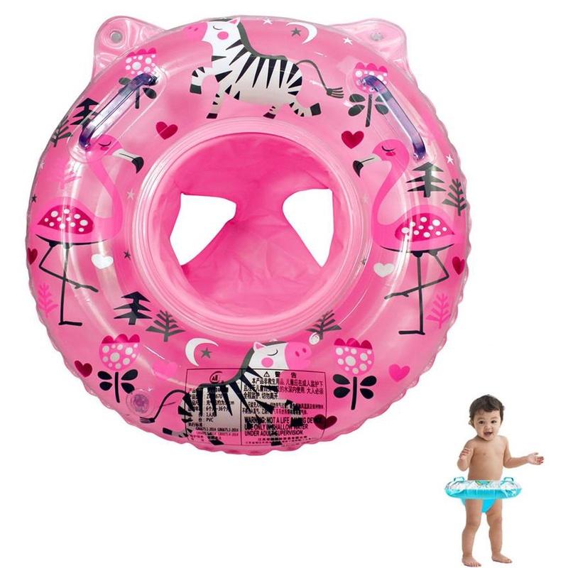 Baby Swimming Pool Rings Seat Cute Inflatable Swim Ring Float Seat Swim Circle with Dual Handle for Baby Toddlers Pool Bathtub