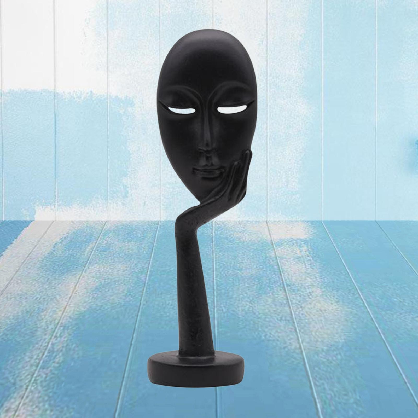 3x Thinker Sculpture Figurine Home Statue Decor