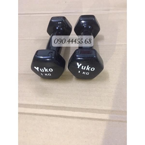 Tạ tay nữ Yuko 1KG loại chuyên tập Gym - lõi gang bọc cao su Cao Cấp