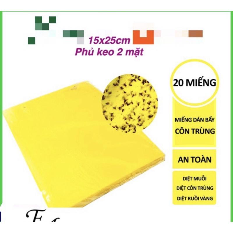 20 Tấm Keo Dính Ruồi Vàng - Bảo Vệ Hoa Màu