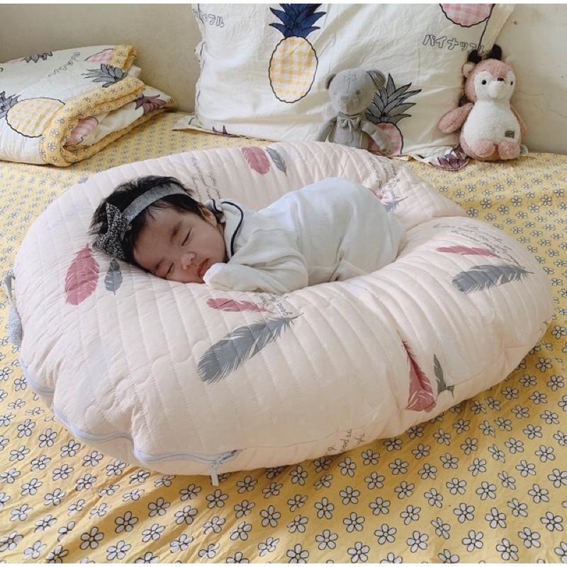 Gối chống trào ngược cotton Hàn trần vỏ cao cấp (Đã bao gồm vỏ gối và ruột gối nhồi bông)