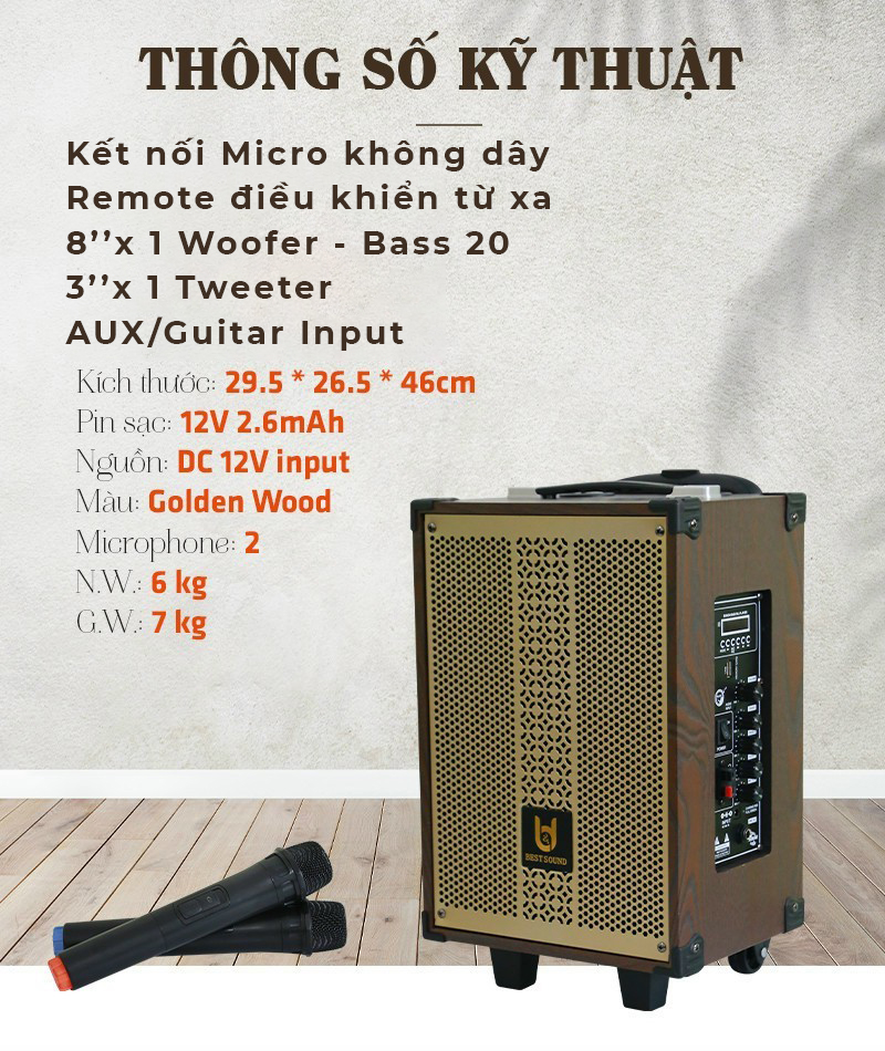 Loa kéo bass 8 inch Best Sound BD-9080