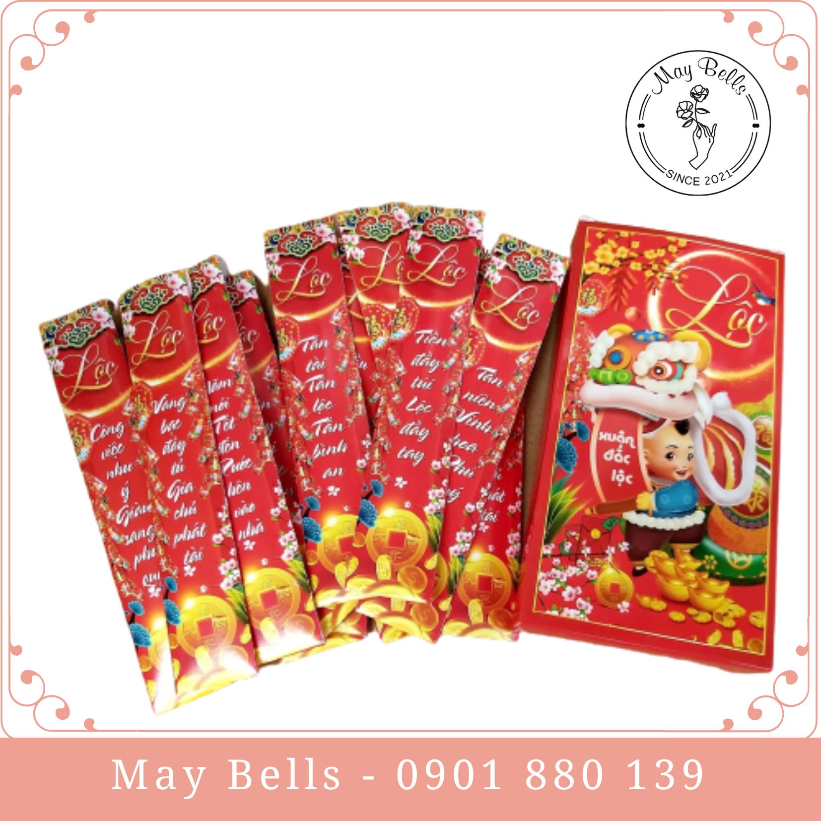 Lì Xì Gieo Quẻ Tết Quý Mão 2023 12 Câu Chúc Phát Lộc, Lì Xì Que Có Hộp Đựng và 12 Que Rút In Câu Chúc Hot Trend Ấn Tượng