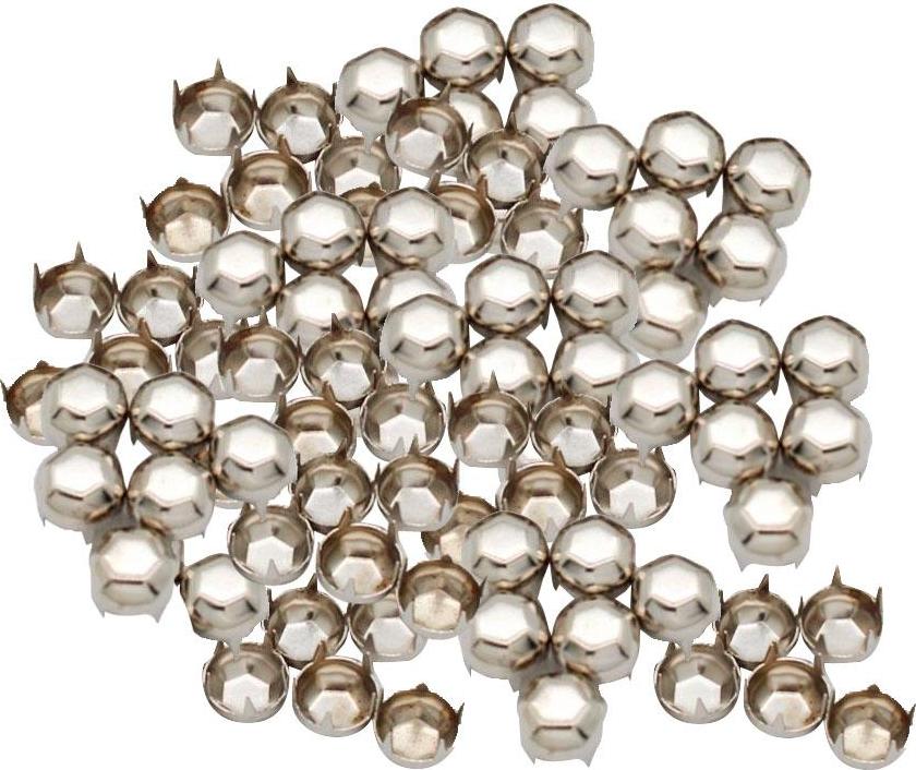 100 chiếc Bóng Đá Thiết Kế Vuốt Nailhead Punk Đính Đinh Tán Gai Nhọn Bạc