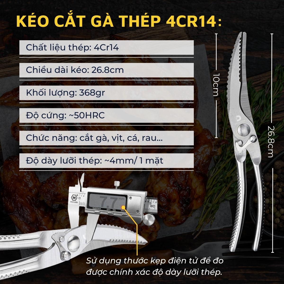 Kéo cắt gà DandiHome thép liền khối cao cấp 2020