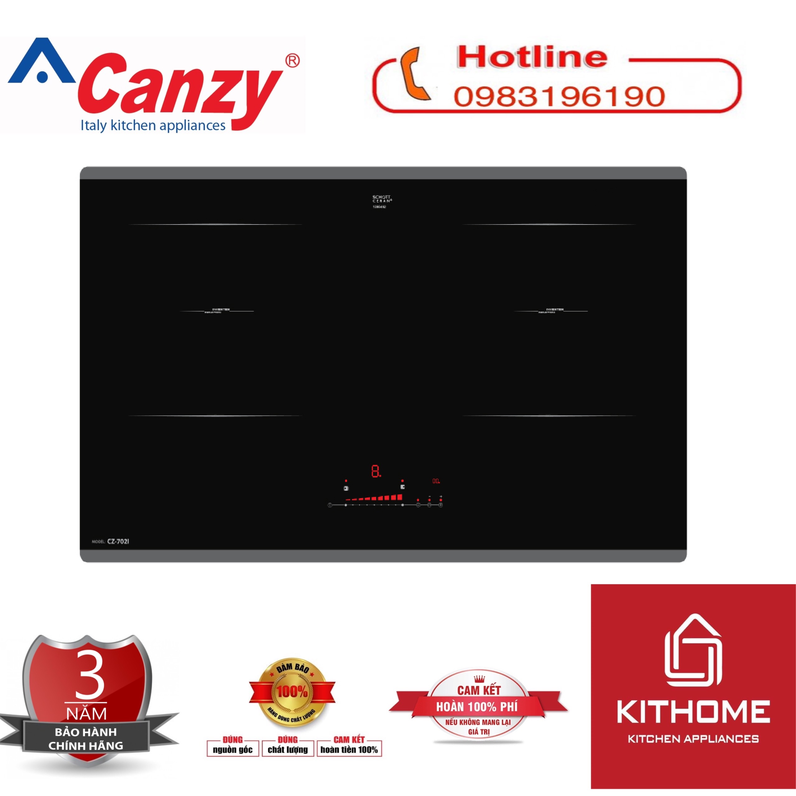 BẾP ĐIỆN TỪ CANZY CZ-702MIX-HÀNG CHÍNH HÃNG