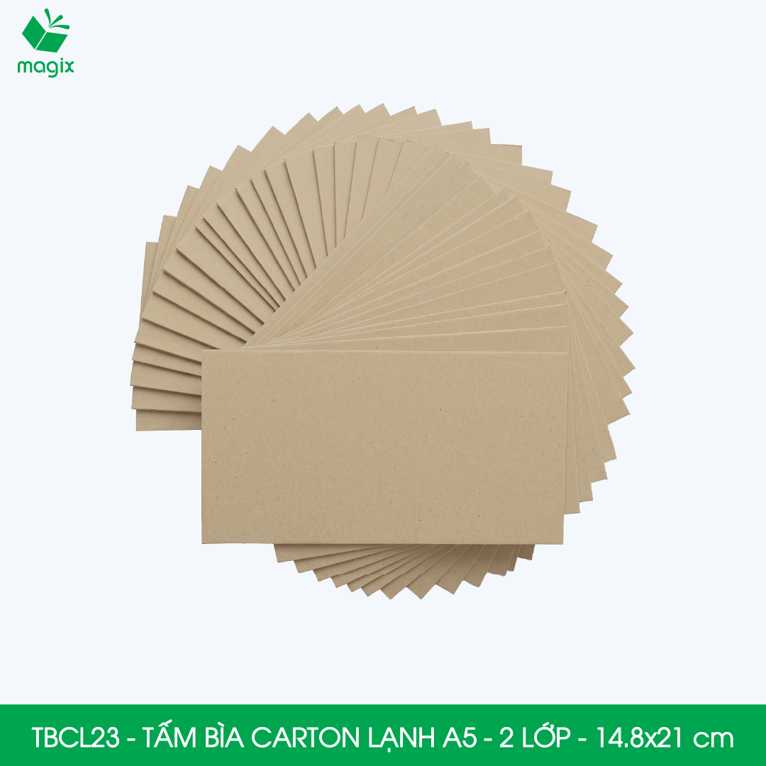 TBCL23 - A5 - Xấp 10 tấm bìa carton lạnh 2 lớp cho đóng gói, lót hộp, giữ form hàng, làm đồ handmade