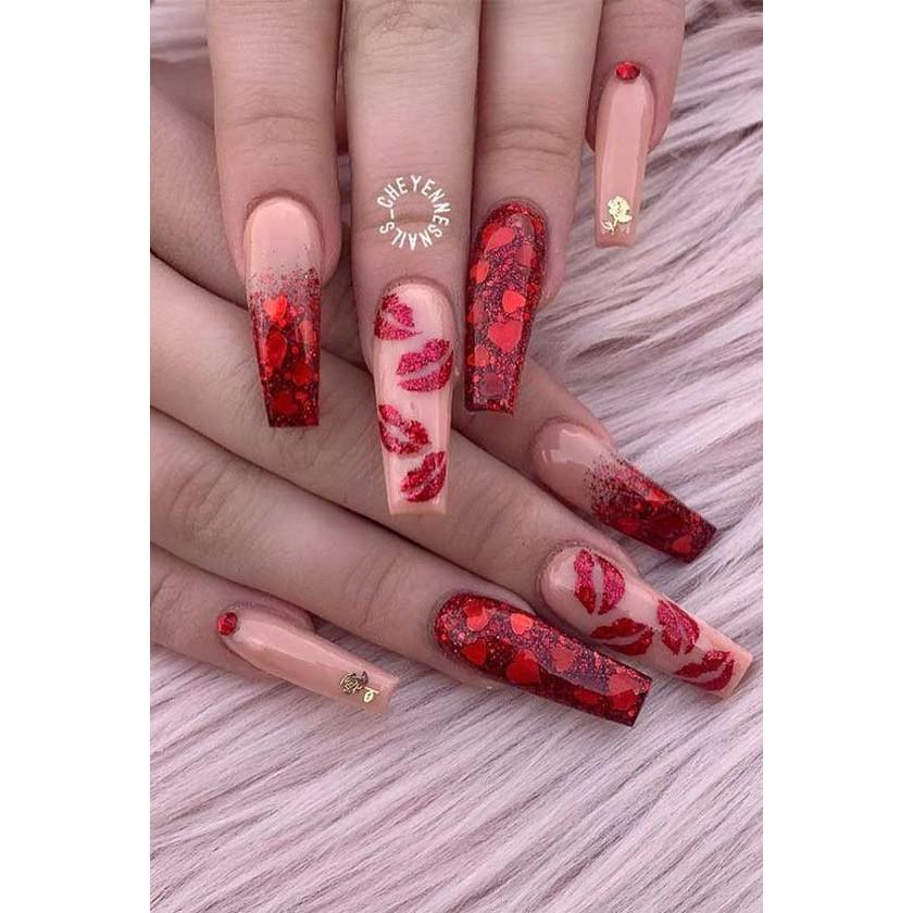 Sticker nails dấu son - hình dán móng 3D