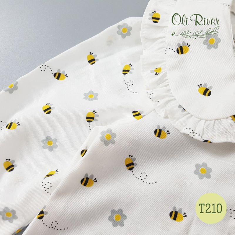 Bộ pijama dài tay chất thô đũi cho bé gái 1-10 tuổi