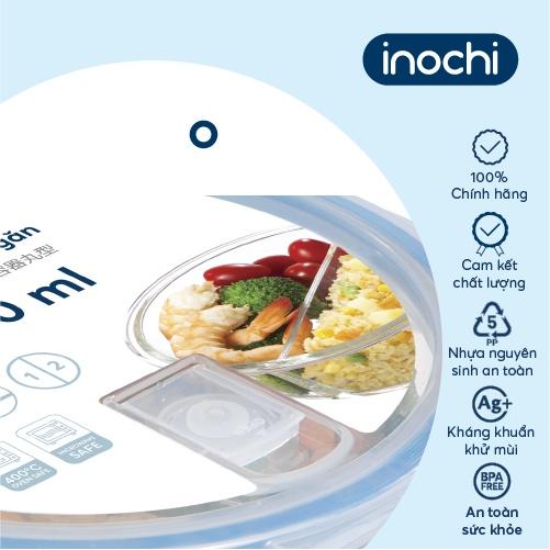 Hộp thuỷ tinh tròn Inochi - Nikko 950 ml ( 2 ngăn )