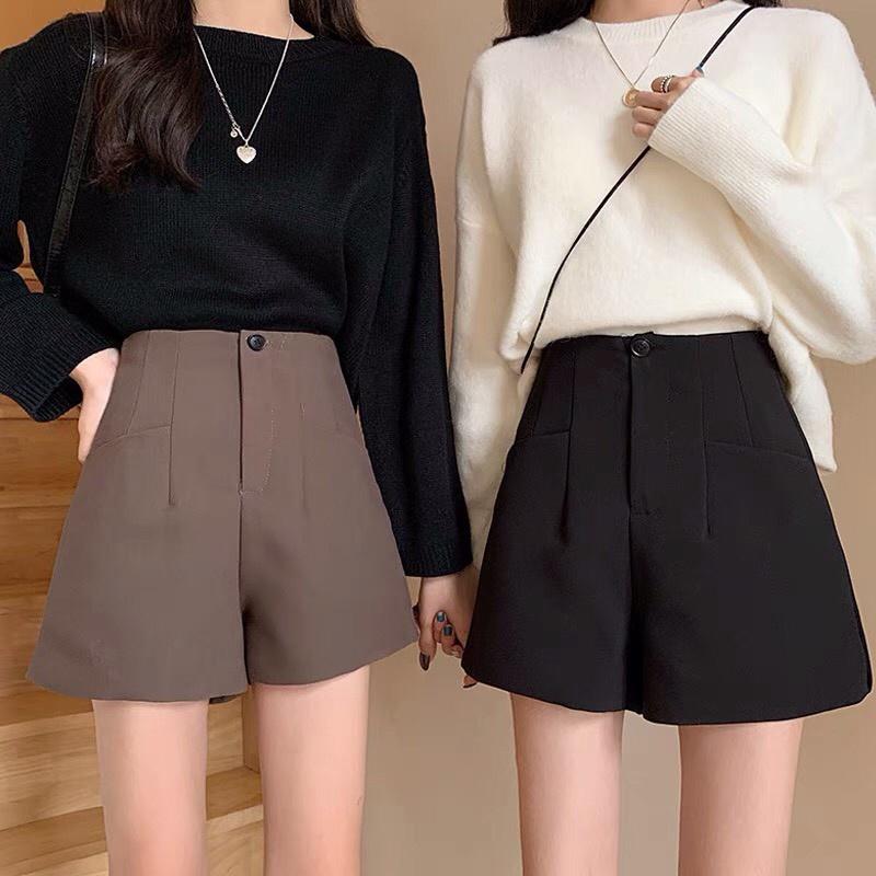 Quần Short Nữ Túi Trước Cúc Cài Chất Tuyết Mưa