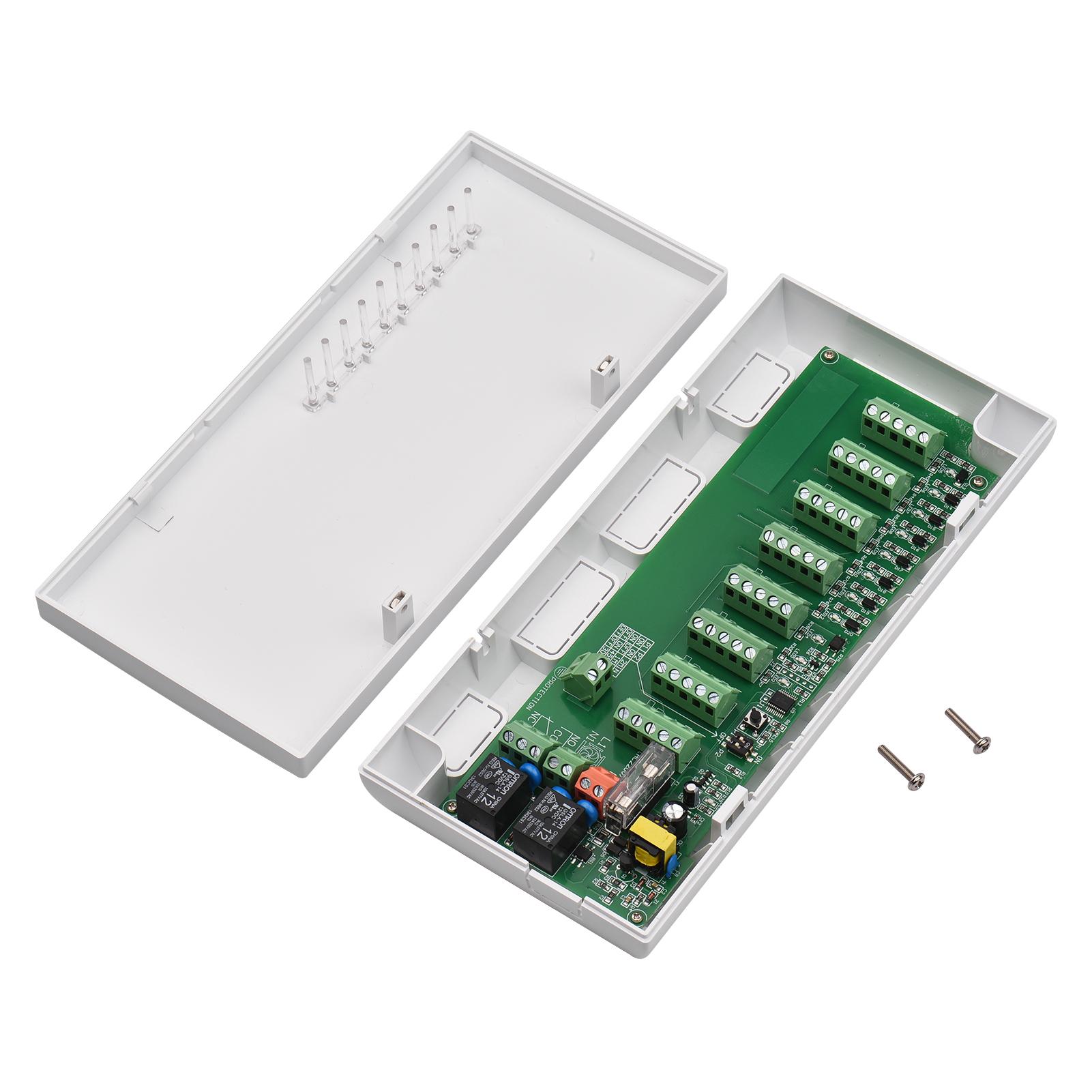 Bộ điều khiển trung tâm thông minh tập trung 8 kênh 220V với các chỉ số LED cho máy điều hòa không khí, hệ thống sưởi dưới sàn