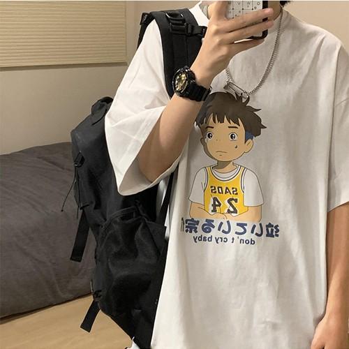 Áo thun nam nữ unisex tay lỡ phông form rộng teen cổ tròn oversize cotton giá rẻ basic đen trắng tee pull YOUNG BOY