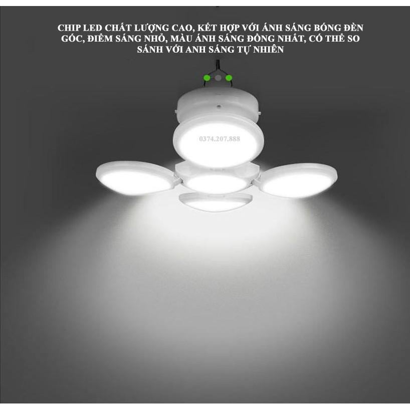 Đèn Led Năng Lượng Mặt Trời Tích Điện 40W, Đèn 4 Cánh Đuôi E27 Football UFO Lamp 4 Chế Độ Sáng