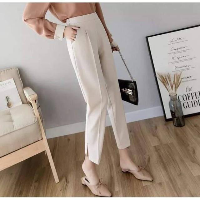 Quần Baggy công sở xẻ gấu Quần Tây Nữ Giảm 25k Khi MUA 2 SP Quần Tây Xưởng Xuất Khẩu
