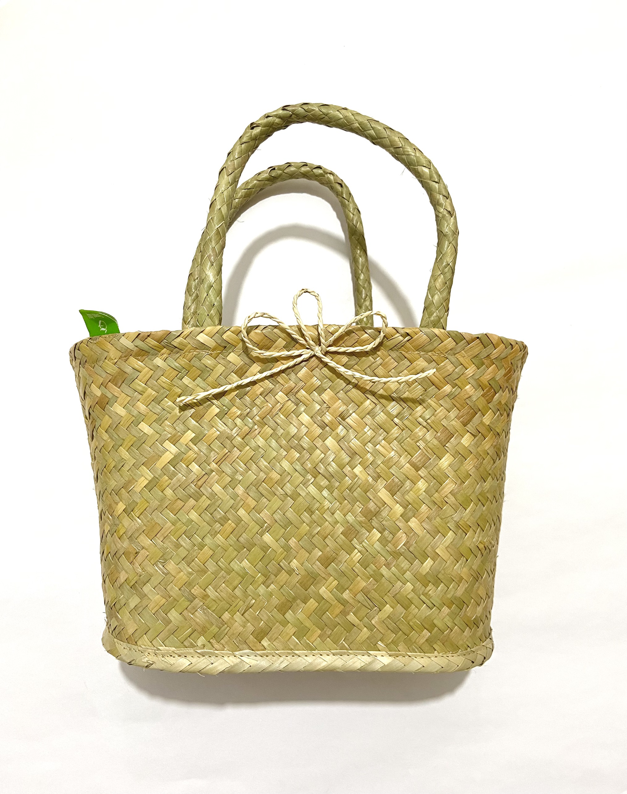 Giỏ cỏ bàng picnic có nơ Green Joy