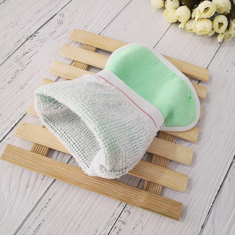 Bao tay tắm găng tay tắm tẩy da chết massage thư giãn 22x16cm - Giao màu ngẫu nhiên SP005332