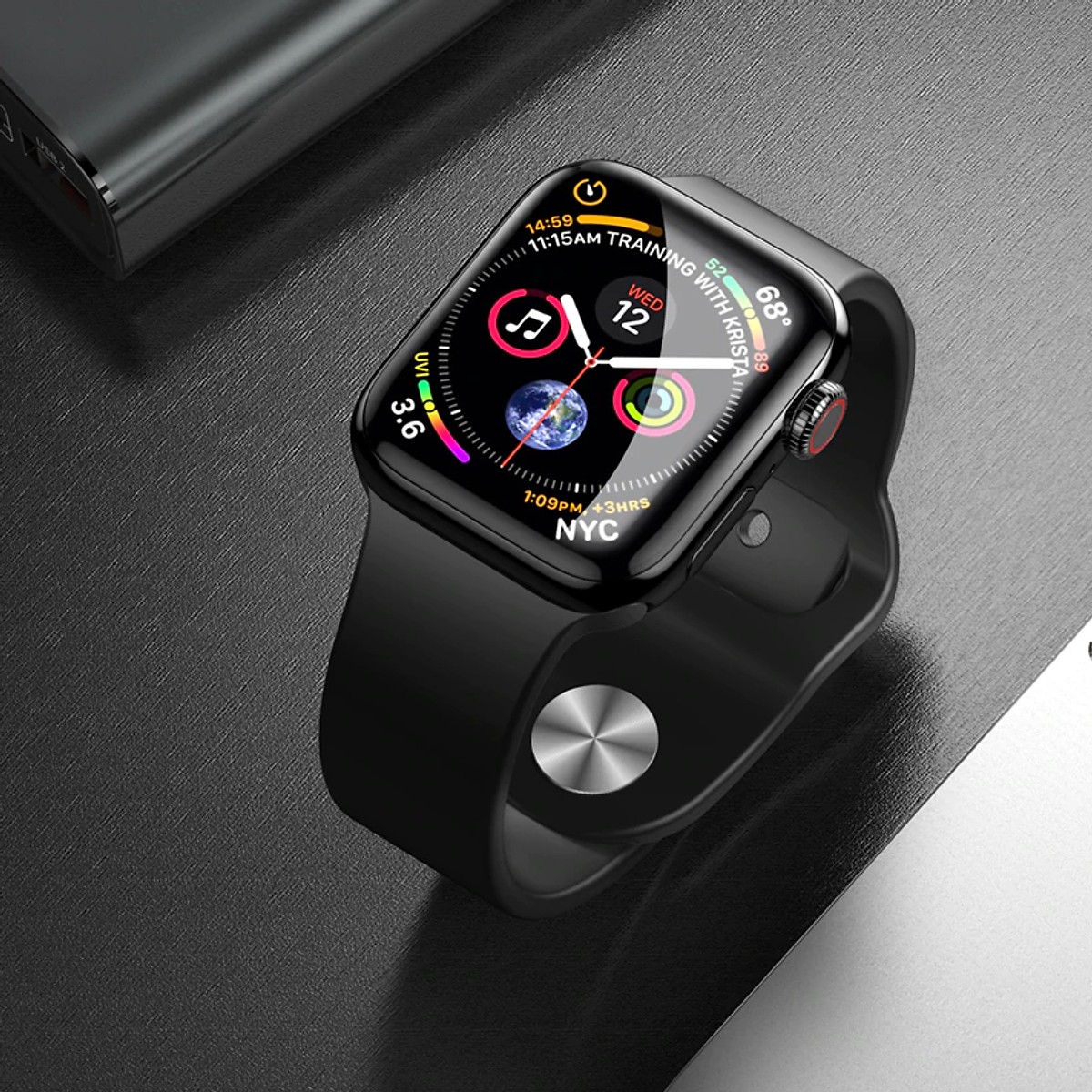 Miếng dán kính cường lực 3D full keo màn hình cho Apple Watch 42mm (siêu mỏng 0.3mm, độ cứng 9H, ôm sát viền bảo vệ máy) - Hàng nhập khẩu